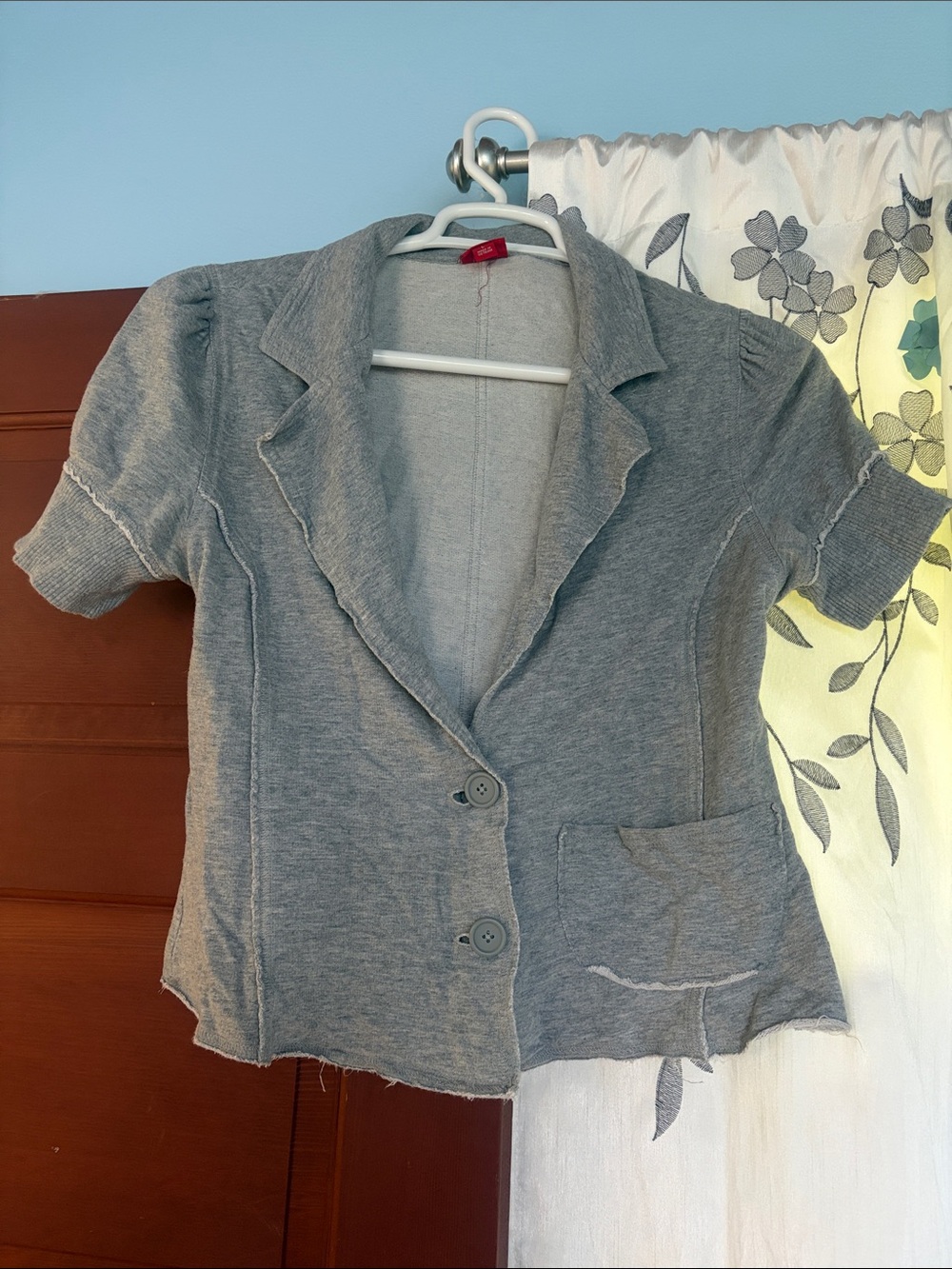 Y2K Mossimo Supply Co. Gray Short Sleeve Knit Blazer